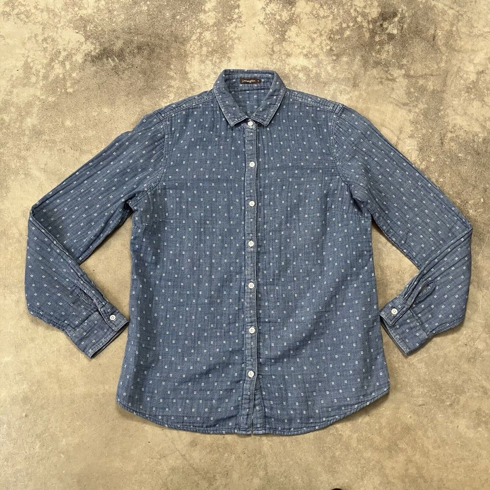J.Mclaughlin Shirt Womens 6 Blue Button Down‎ Printed Long Sleeve Casual Preppy